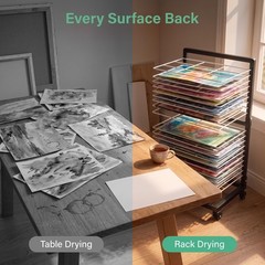 OFFICEROO Art Drying Rack for Classroom (Black/White)