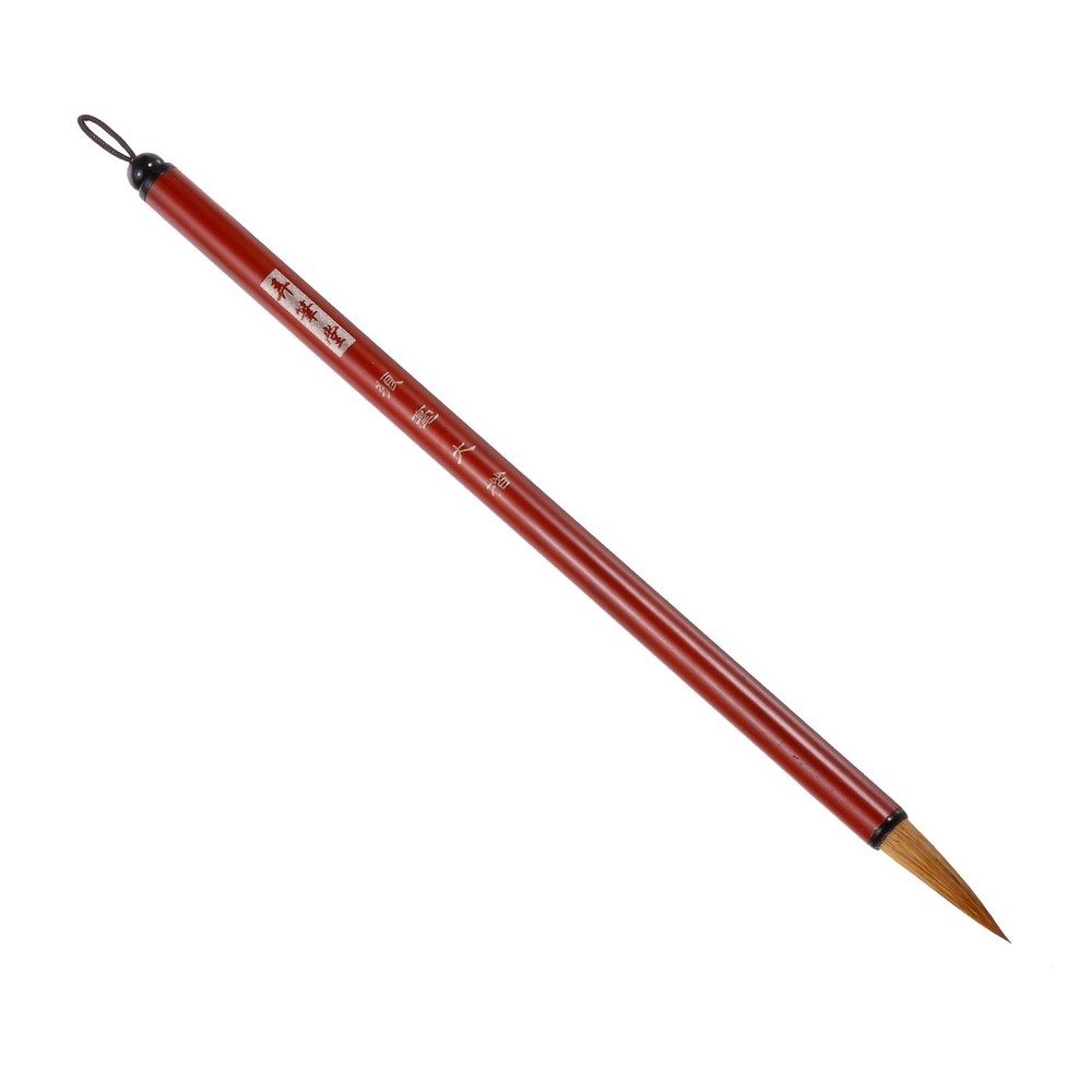 8mm Chinese Calligraphy Brushes Ink Painting Writing Alloy Handles Red Brown