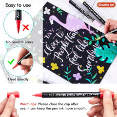 48 Colors Dual Tip Acrylic Paint Markers, Brush Tip and Fine Tip
