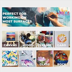 24-Color Acrylic Paint Set 12 ml With 3 Brushes – For Canvas Paper Wood Rock …