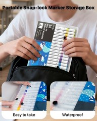 JusArt 36 Colors Acrylic Paint Markers, Dual Tip Coloring Markers with Dot and F