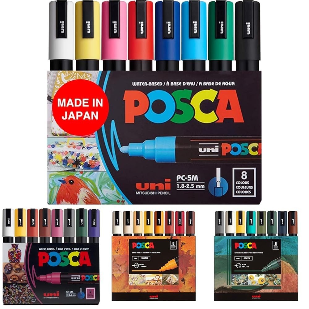 Markers Bundle 24 Medium Paint Markers 5M 8 Dark Tones 8 Warm Tones 8 Multicolor
