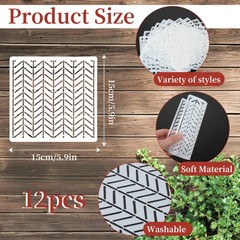 Jeffdad 8 Pcs Stencils for Crafts Reusable, Texture 5.9 x Inch