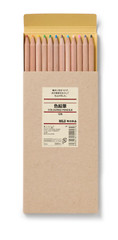 Muji ColoredPencil natural wood made in japan 12 color