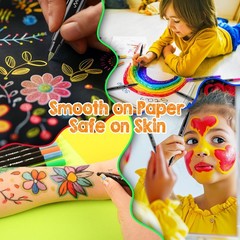 ThEast 15 Colors Face Painting Kit, Washable Paint Markers, 15 colors