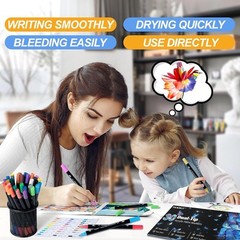 30 Colors Acrylic Paint Pens, Dual Tip 1 Count (Pack of 30), Multicolor