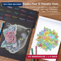 Shuttle Art 136 Coloured Pencils Soft Core Colouring Pencils Set for Adult