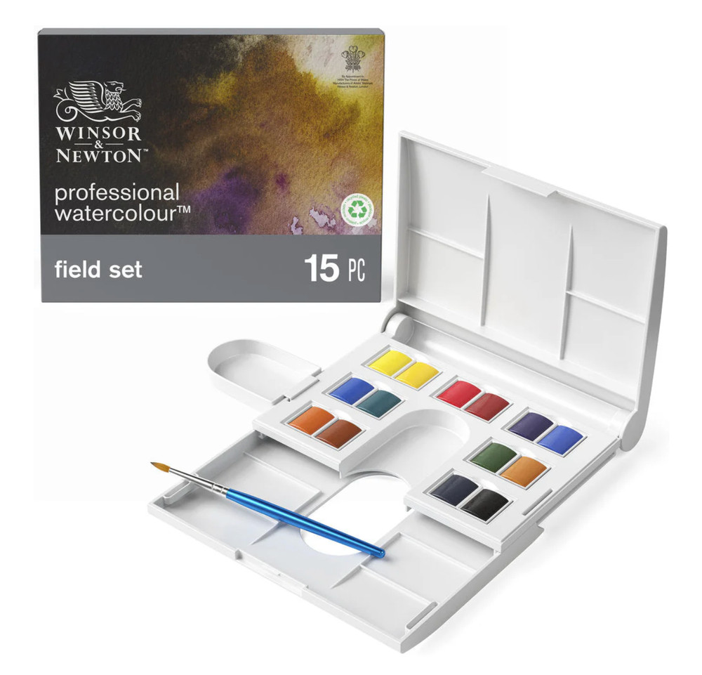 Winsor & Newton Professional Watercolor/Watercolour Field Set, 15pc