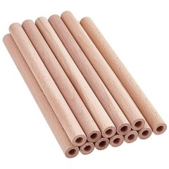 OLYCRAFT 12Pcs 7.9×0.6 Inch Hollow Wood Sticks Round Wooden Dowel Rod with 0….
