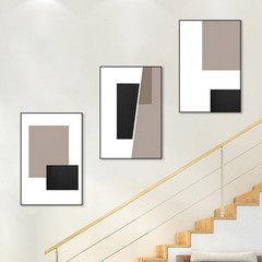 Canvas Framed Wall Art, Geometric Home Wall Art Decor Paintings, Large 24 X 3…