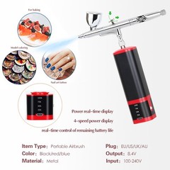 Cordless Airbrush with 2 Battery, 32PSI Portable Airbrush Kit with Compressor