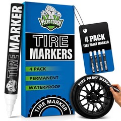 Permanent Tire Marker Kit White Paint Tire Lettering 4 Pack Markers