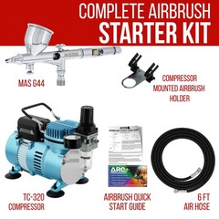Master G44 0.2mm Tip Fine Detail Control Airbrush Air Compressor Kit, Hobby Auto