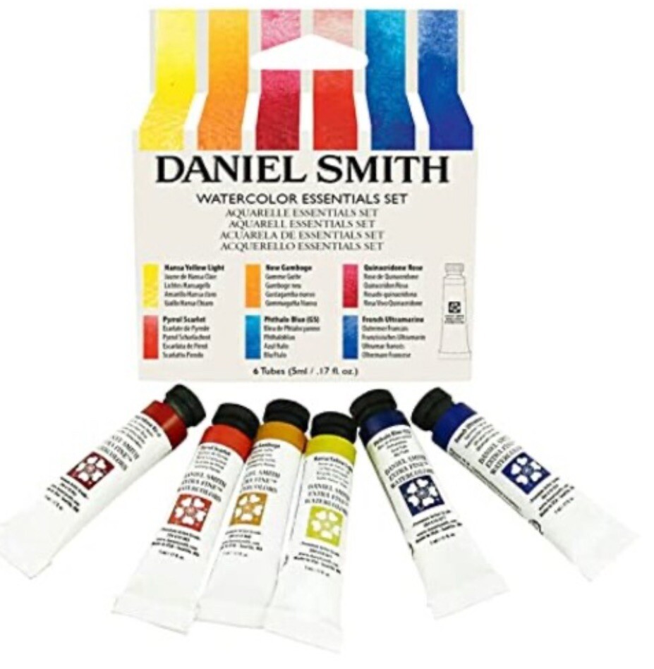 Daniel Smith Extra Fine 6 pack 5ml Paint Tubes Watercolor Essentials Set NEW