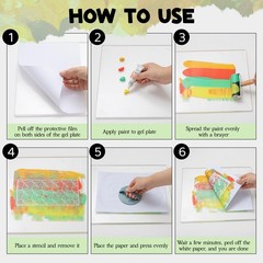 2 Pack Gel Printing Plate Kit Complete Printmaking Set with 8″ x 10″, 5″ x 7″…