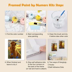 Paint by Numbers Kit for Adults with Frame, Dog Paint by Number Canvas, Flowers