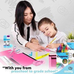 71 PCS Back To School Supplies Kids Pink Supply Box Grades K5 Premium Kit