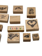 Vintage Stampin Up & FBX 12pc Wood Stamp Lot (1992-1997)