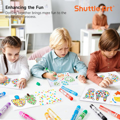 Shuttle Art Dot Markers, 10 Colors Washable Markers for Toddlers,Bingo Daubers S