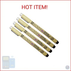 Sakura Pigma Micron 005 Black Pen 0.2mm Line Width Pack of 4 (005)