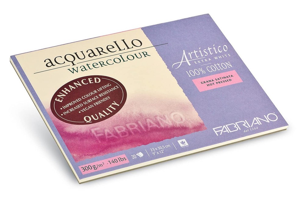 Fabriano Artistico Watercolor Block, 9 x 12, Extra White 9×12 Extra-White