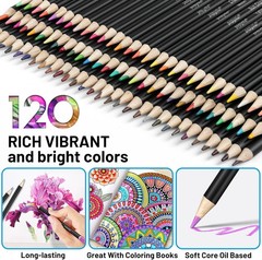 136 PCS Colored Pencils Set for Adult Coloring Books, 120 Colored Pencils with S