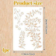 Large Vine Stencils for Painting on Wood Wall, 10.2 inches x 7 inches, White