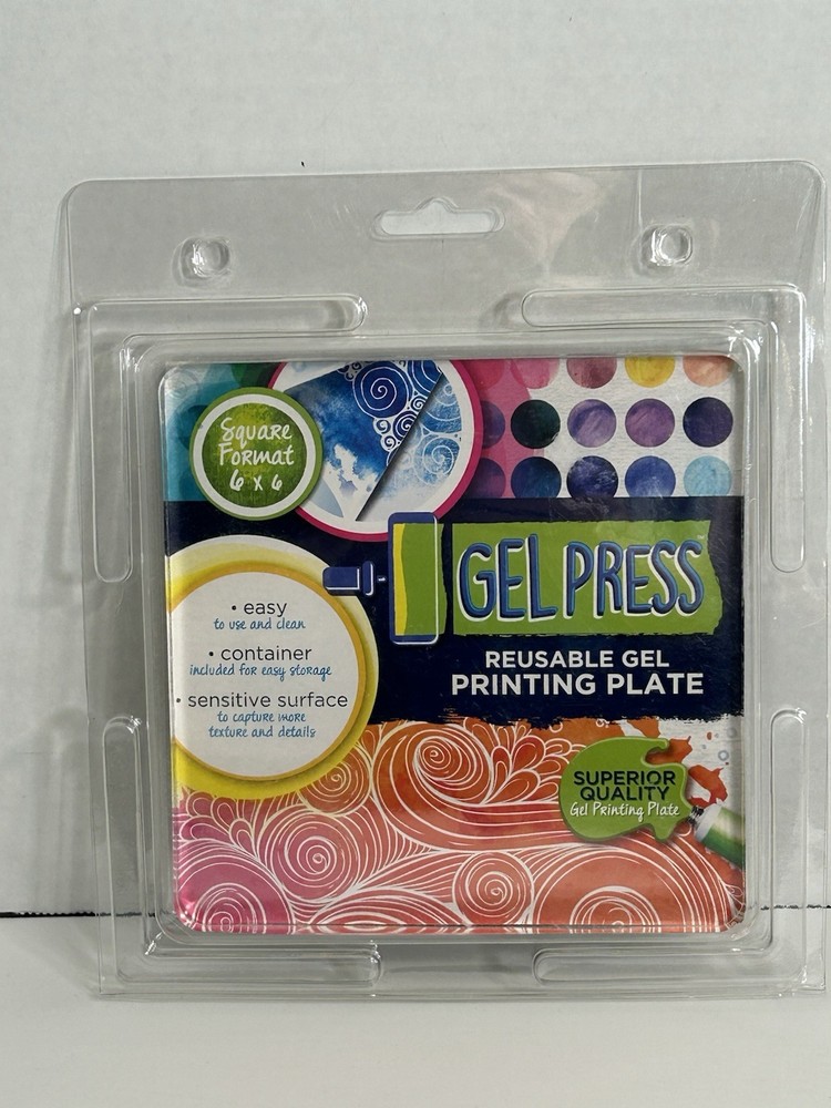 NEW in Package – Gel Press Reusable Gel Printing Plate 6″x6″ Square x 3/8″ – B39
