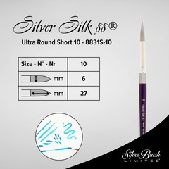 8831S Silver Silk Ultra-Round Brush for Watercolor, Gouache, and Acrylic Pain…