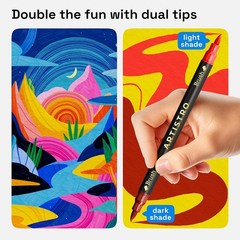 48 Color Acrylic Paint Markers Dual Brush Tip Art Pens Set