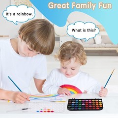 Watercolor Paint Set 48 Colors Washable with Brush Water Pen Palette