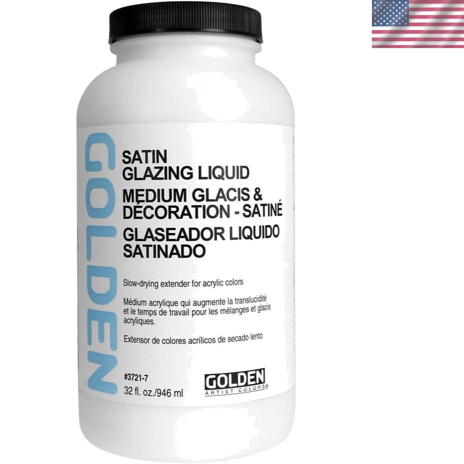 Acrylic Glazing Medium 32 Oz Bottle – Satin Finish for Decorative Painting