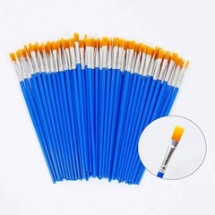 50Pcs Flat Top Acrylic Small Paint Brushes Bulk, Classroom Brush for Kids Mini