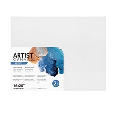 Deluxe Artist Stretched Canvas 16×20 Inches 2 Pack 100 Percent Cotton Acid Free