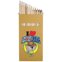 12 x ‘I Love Australia’ Long 178mm Coloured Pencils / Pencil Set (PE00078589)