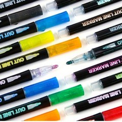 12 Glitter Pens Outline Marker Pens, Arts and Crafts for Kids Stocking Fillers