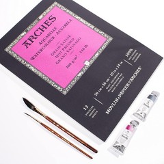 Acid-Free Hot Press Watercolor Paper – 12 Sheets