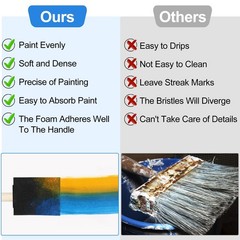 20 Pcs Foam Paint Brushes 2 Inch Foam Brush Wood Handle Sponge Brush Sponge Brus