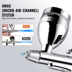 Uimoso Airbrush Gun0.3/0.5 mm Dual Action Gravity Feed Airbrush Kit for Nail Art