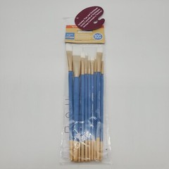 Artists Loft 10pc White Synthetic Brushes Acrylic Flat Rectangle Round Sealed