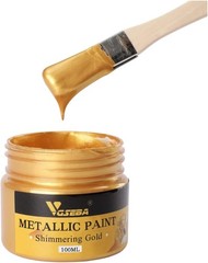 Acrylic Paint Metallic Gold, Non Toxic, 3.38 Fl Oz (Pack of 1), golden