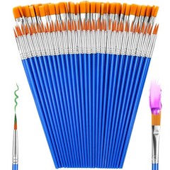 66 Pcs Small Paint Brushes Set – Slurrivate Round & Flat Brush Bulk for Detai