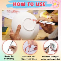6 Pcs Underglaze Colored Pen for Pottery Ceramics Underglaze Marker DIY Ceram…