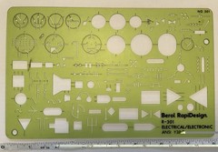 Lot of 7 Berol RapiDesign Templates R-40, R-56, R-57, R-85, R-123, R-301, R-303