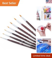 Small Detail Paint Brushes 7pcs for Model Painting Acrylic, Gouache, Oil, Tem…