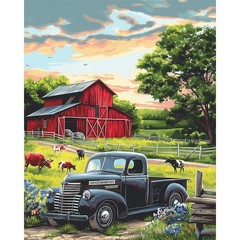 Paint by Numbers Kit for Adults – Farm DIY Adult Paint by Number Kits Natural