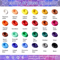 Colorful Stain Glass Paint Set 9.6 Fl Oz (Pack of 1), 0.4 24)