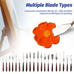 Stainless Steel Palette Knife Oil Painting Color Mixing Scraper 20PCS/Set