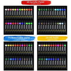 Professional All-in-One Art Painting Kit with Aluminum & Beech Wood Easel, 96…