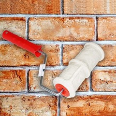 8 Inch Brick Embossing Roller for Wall Decoration, Imitation White 1 Pc